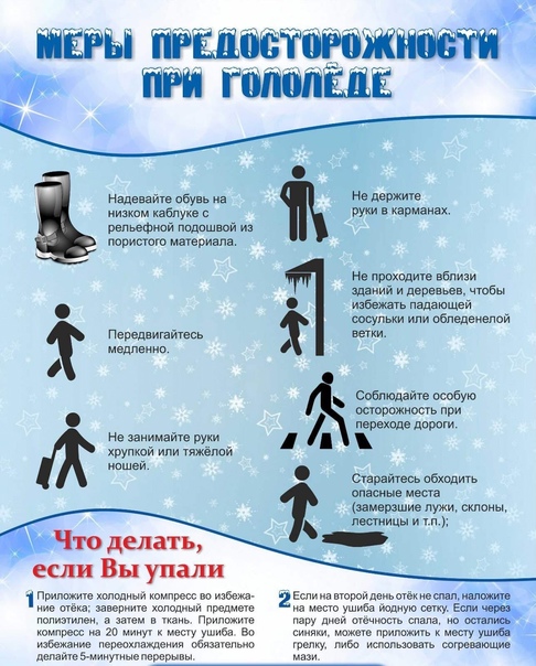 Меры предосторожности при гололёде