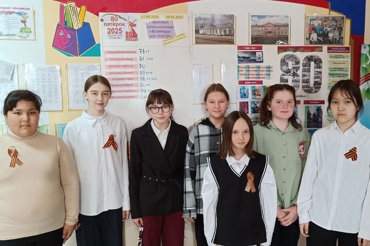 Уникальная акция «80 пятерок — моя Победа» проходит в Надцынской школе